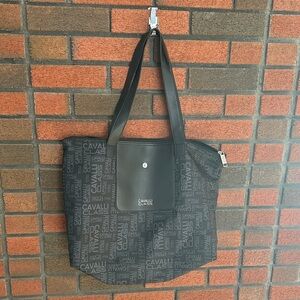 Cavalli Class Black Logo Tote